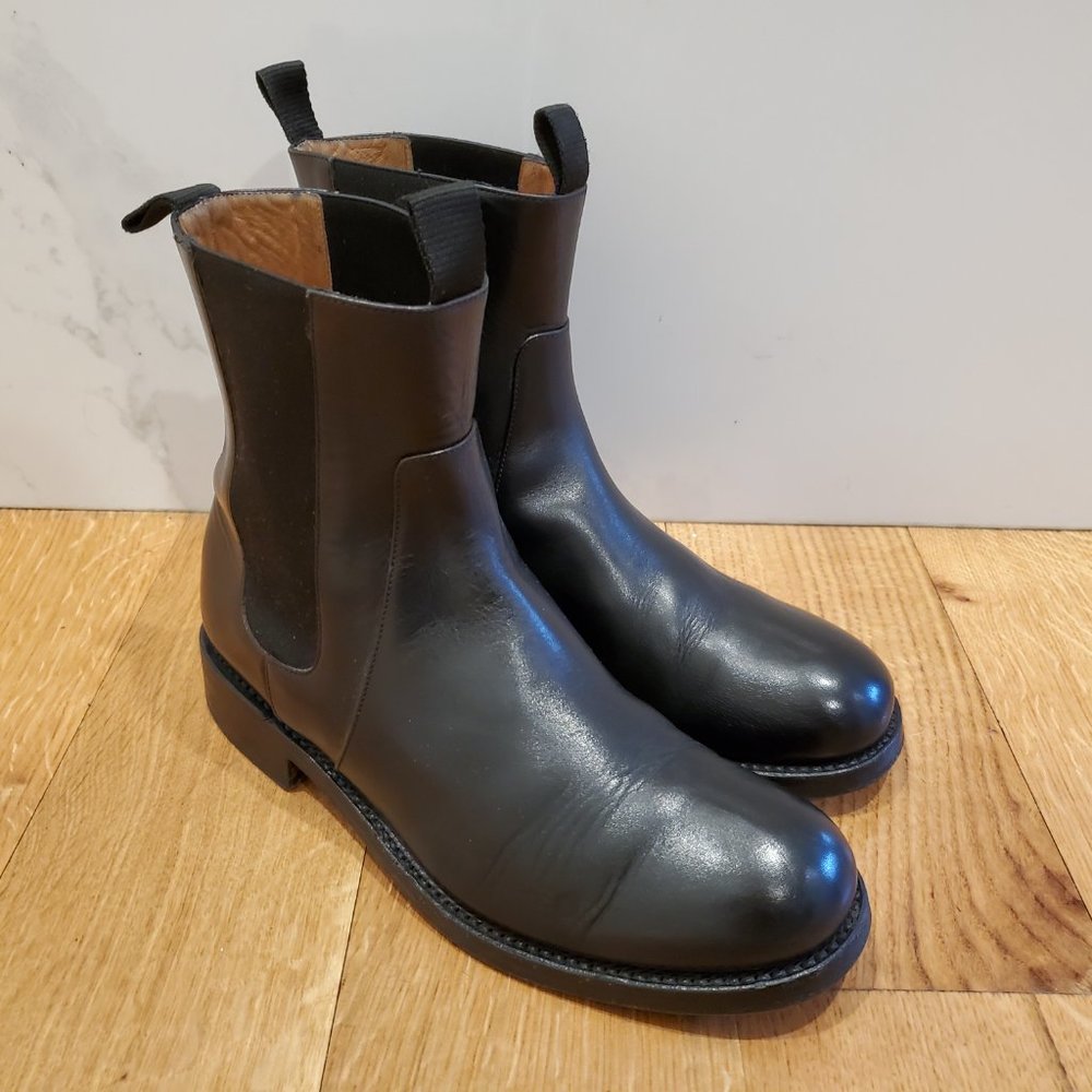John Varvatos Black Leather Chelsea Boots Handmade Italy